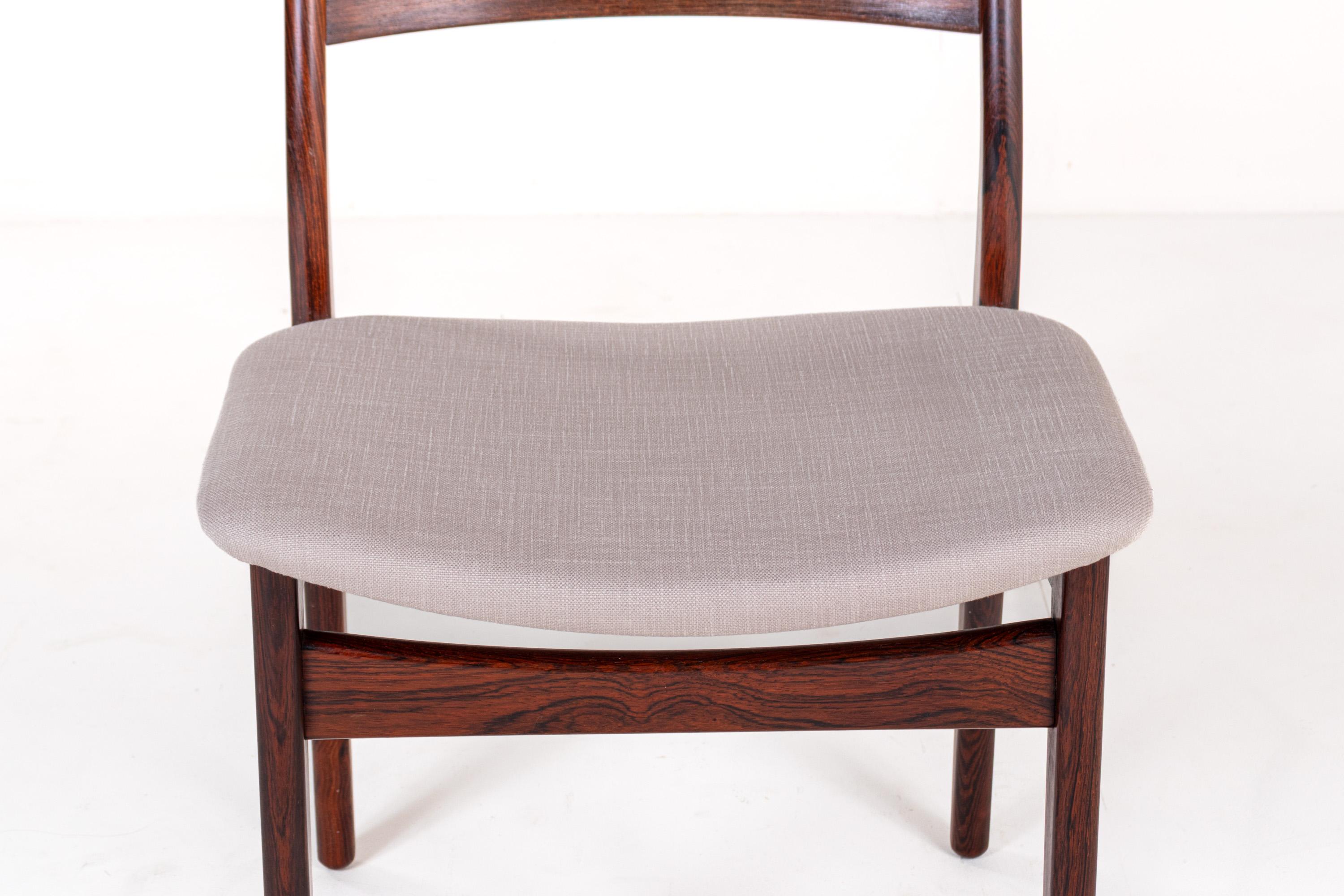 Juego de 4 sillas de comedor danesas de palisandro de mediados de siglo en venta 1