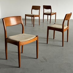 Set of 4 Danish Mid-Century Teak Dining Chairs by Juul Kristensen for JK Denmark