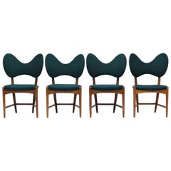 Chaises modernes danoises "Butterfly" d'Eva & Nils Koppel:: ensemble de 4:: années 1950