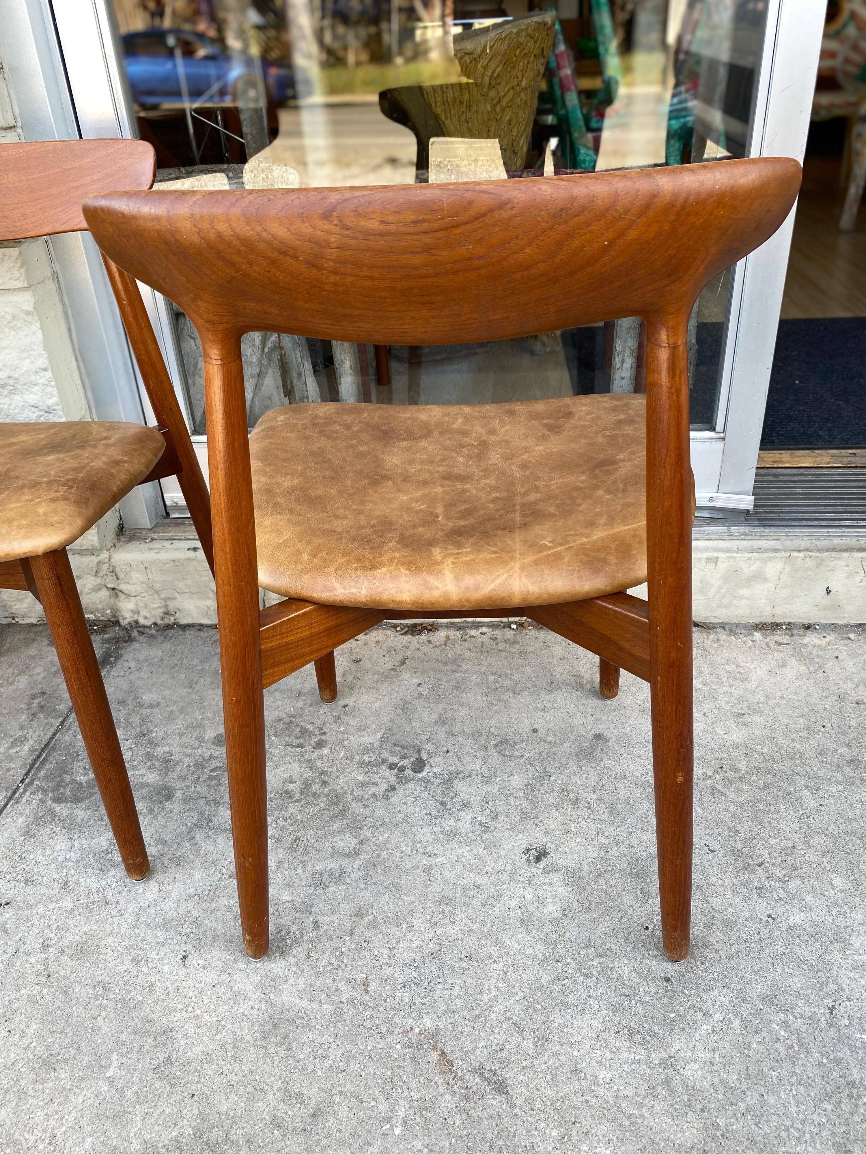 Scandinavian Modern Set of 4 Danish Modern Dining Chairs by Harry Østergaard