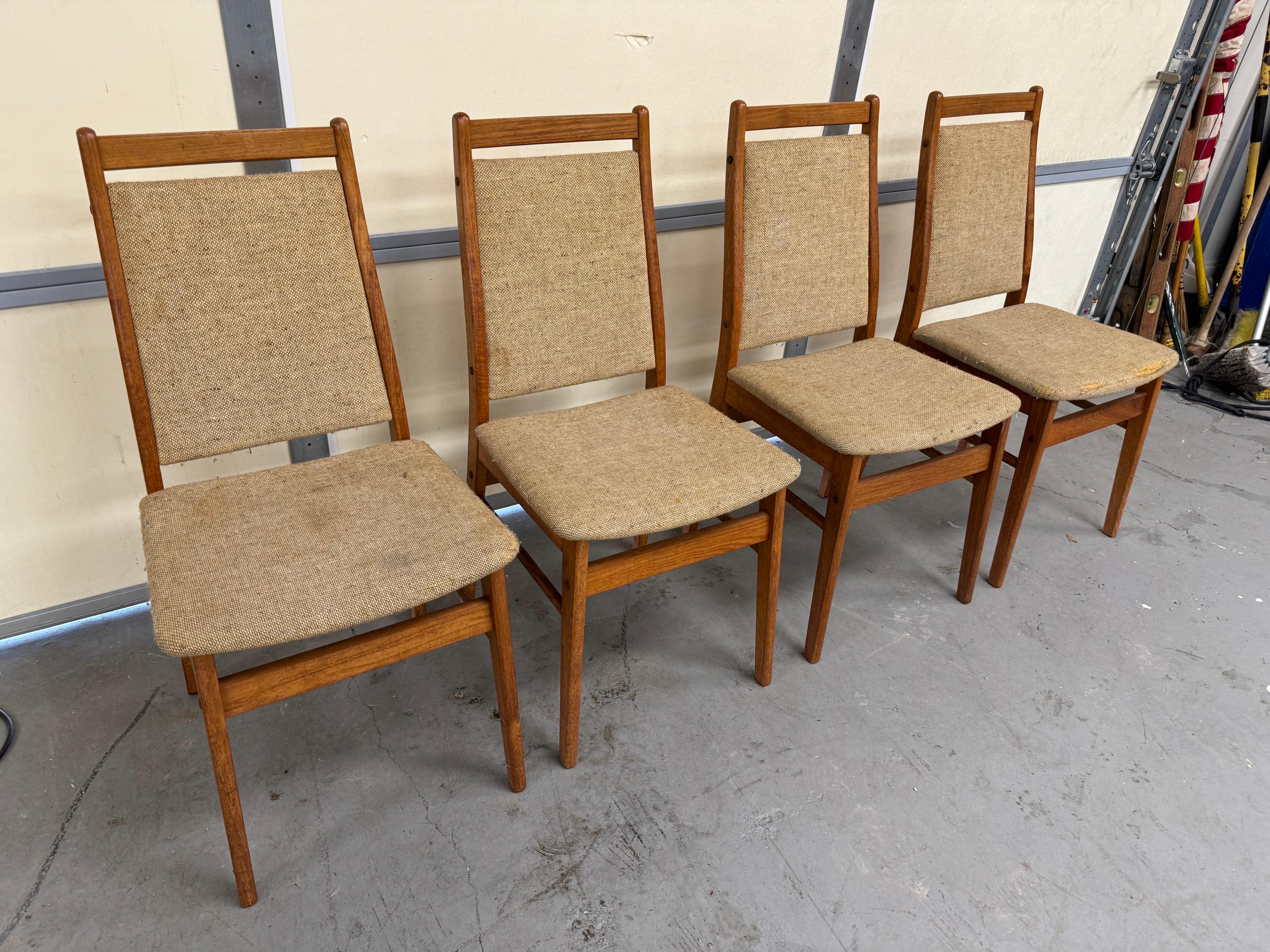 Set of 4 Danish Modern  Gangso Mobler Highback Teak Dining Chairs For Sale 9
