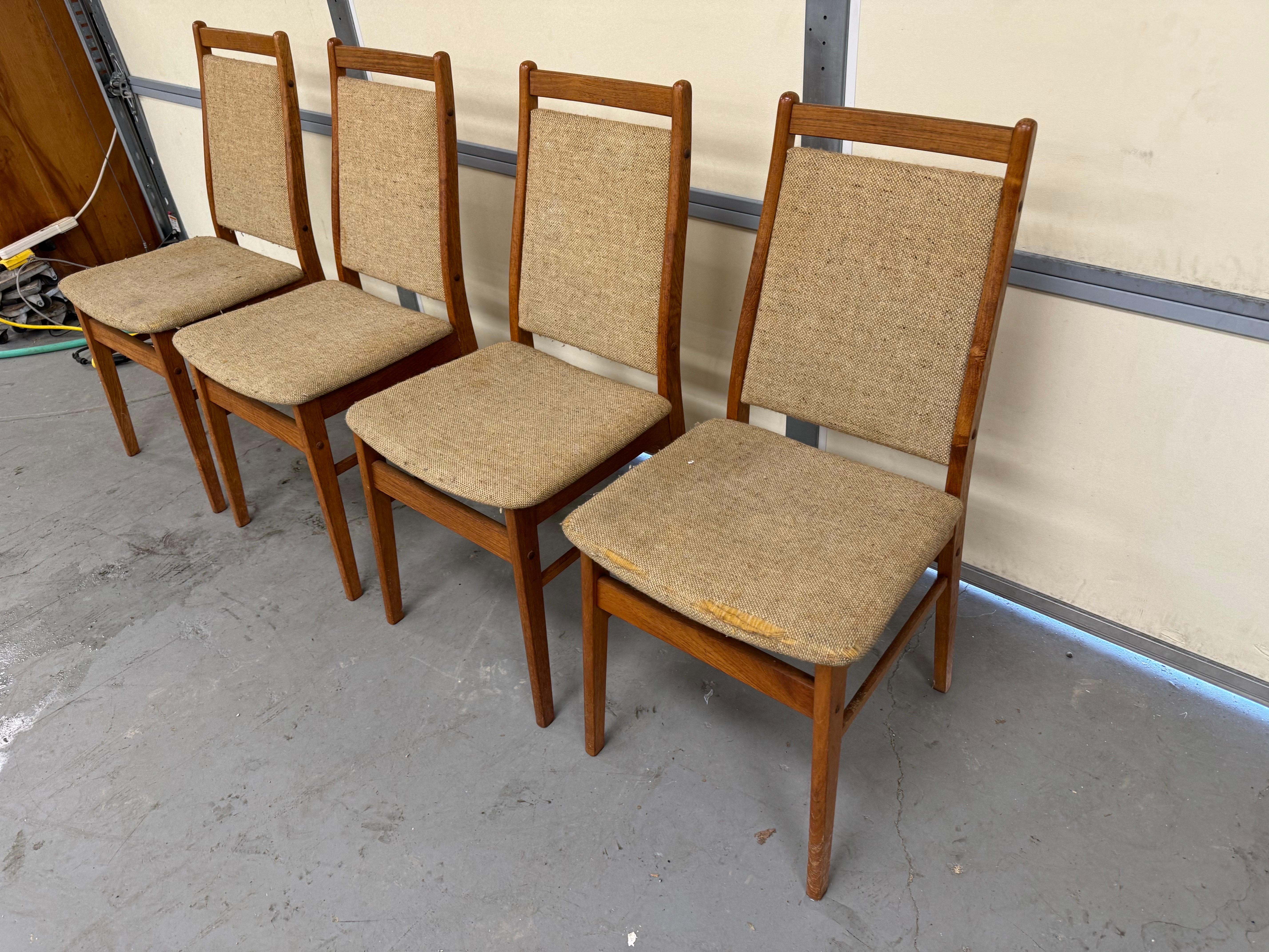 Set of 4 Danish Modern  Gangso Mobler Highback Teak Dining Chairs For Sale 10