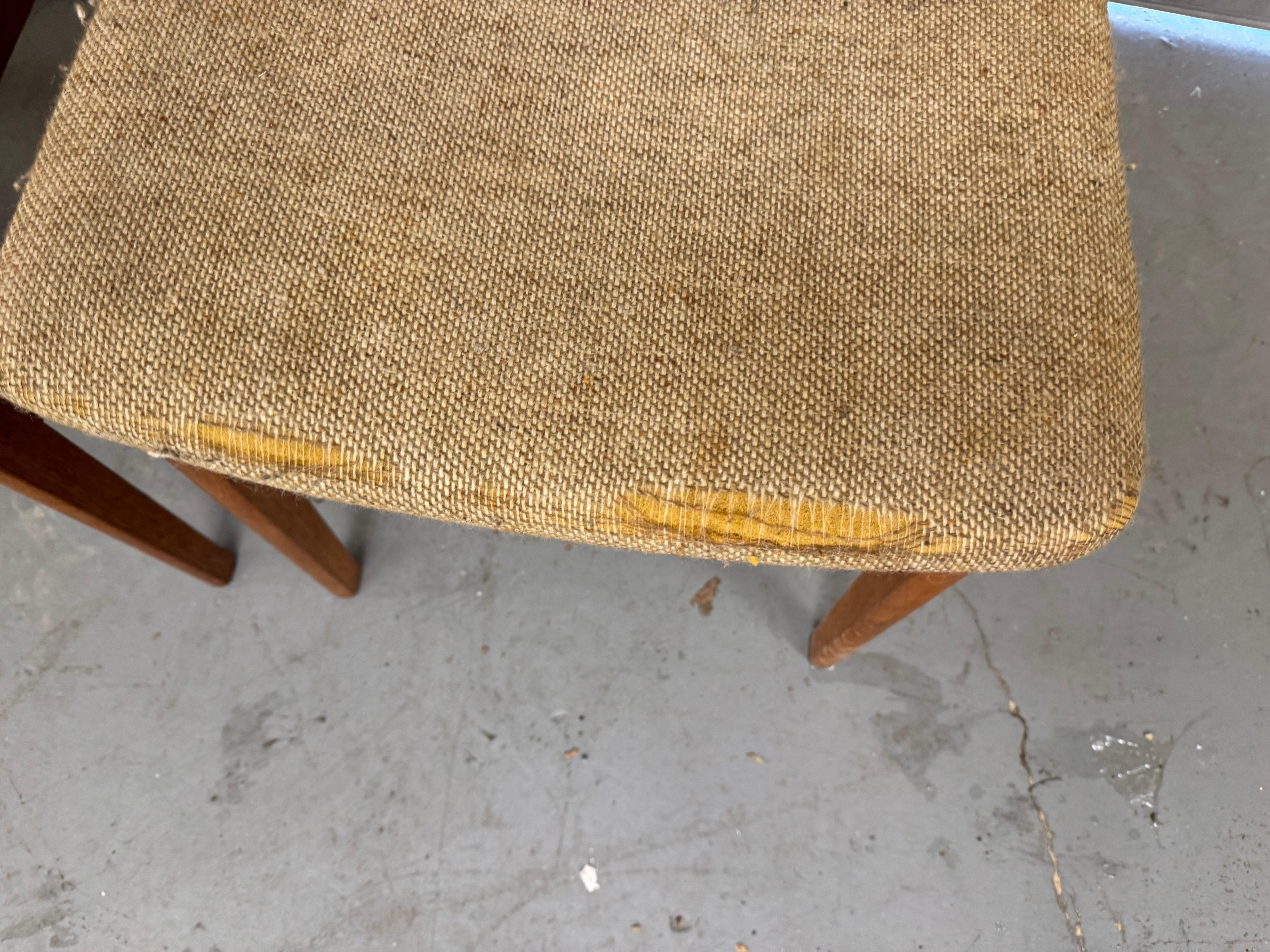 Set of 4 Scandinavian Modern teak side dining chairs

Offered is a vintage set of 4 vintage Danish modern teak side dining chairs with teak backs. This set has simple, but modern lines and could make an excellent addition to any home. They are in