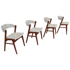 Set of 4 Danish Modern Kai Kristensen Style Teak Side Dining Chairs