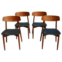 Set of 4 Danish Modern Teak Chairs by Harry Østergaard