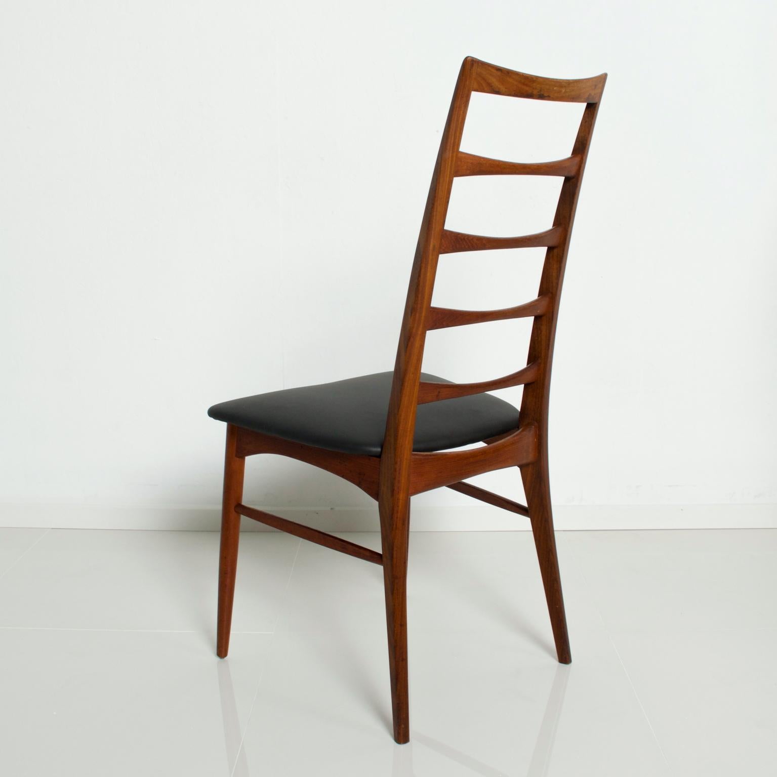 Set of 4 Danish Modern Teak Ladder Back Niels Koefoeds Dining Chairs Hornslet 1