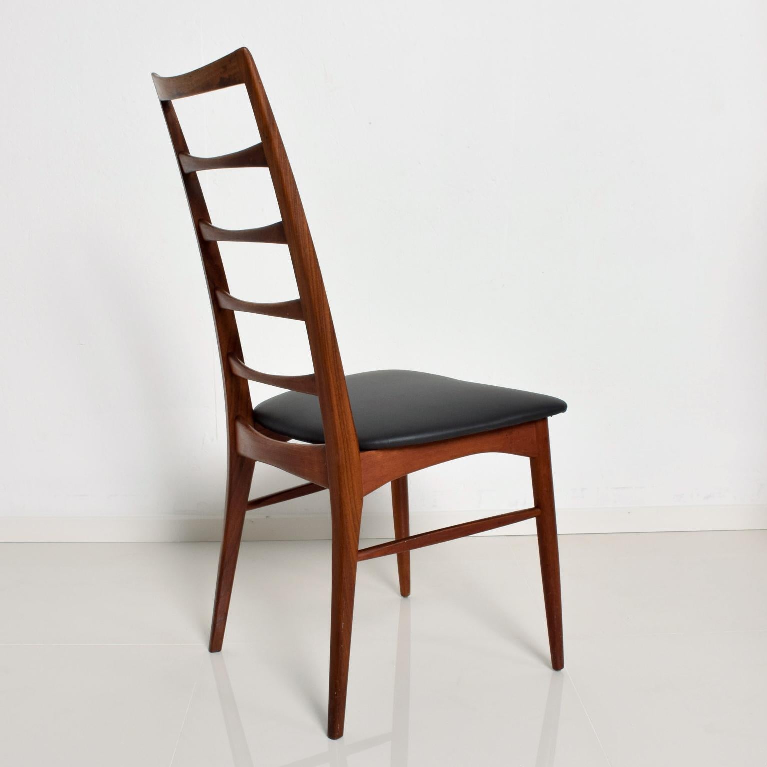 Set of 4 Danish Modern Teak Ladder Back Niels Koefoeds Dining Chairs Hornslet 2