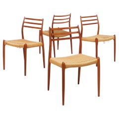Set of 4 Danish Modern Teak Model 78 Dining Chairs by Niels Møller