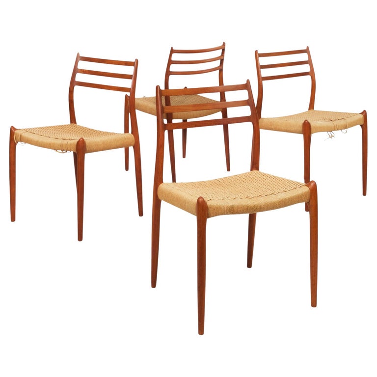 Set of 4 Danish Modern Teak Model 78 Dining Chairs by Niels Møller For