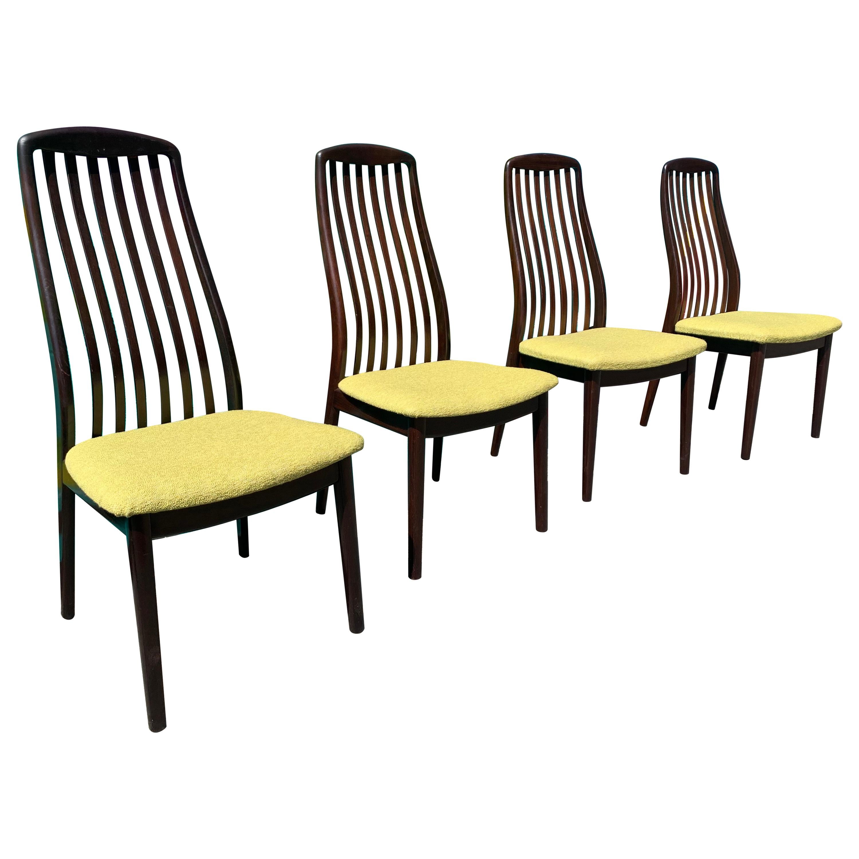 Set of 4 Danish Modern Teak Sculptural Dining Chairs by Dyrlund