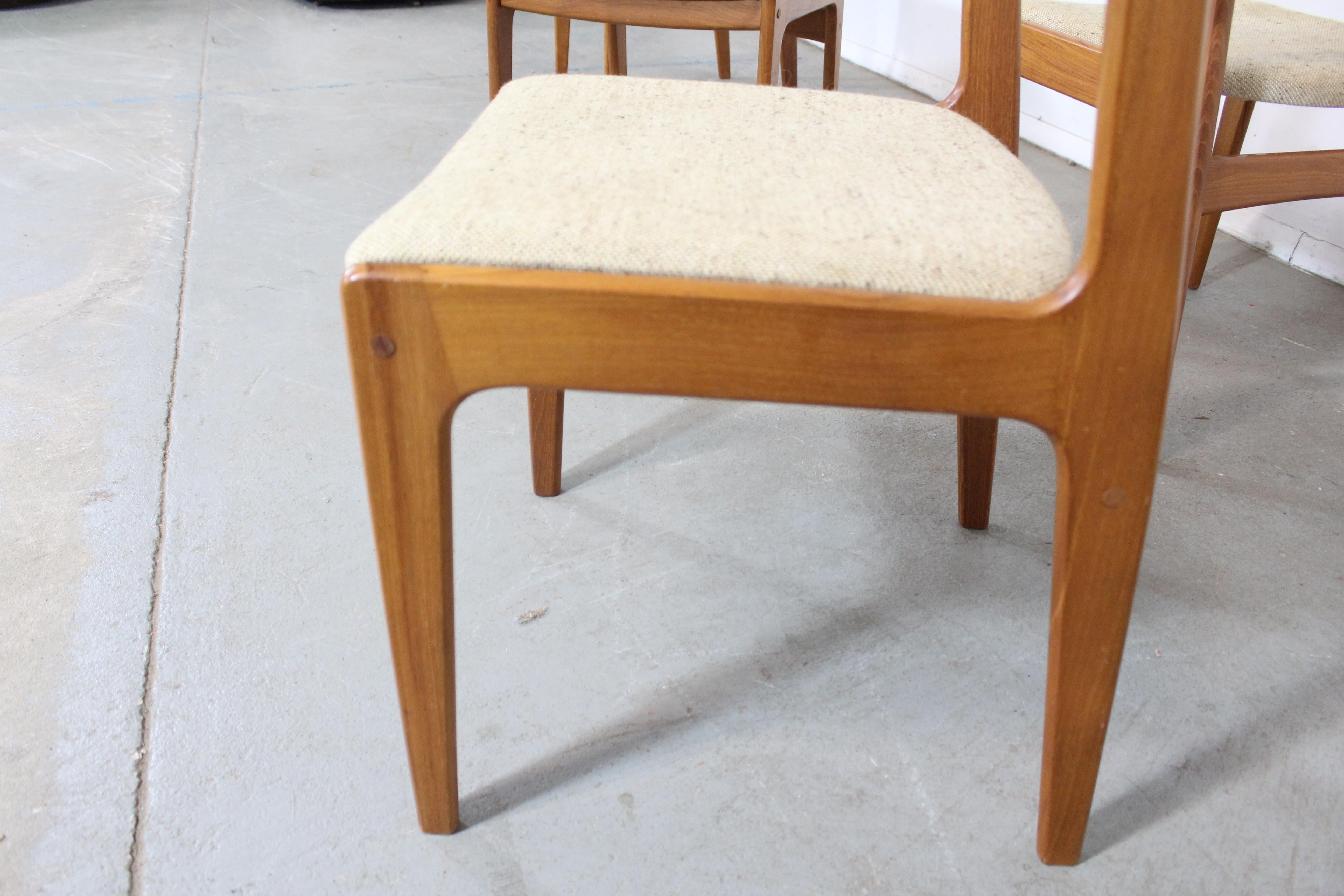 Set of 4 Danish Modern Teak Side Dining Chairs by D-Scan 2
