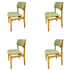 Vintage Set of 4 Danish Oak Dining Chairs by Erik Buch