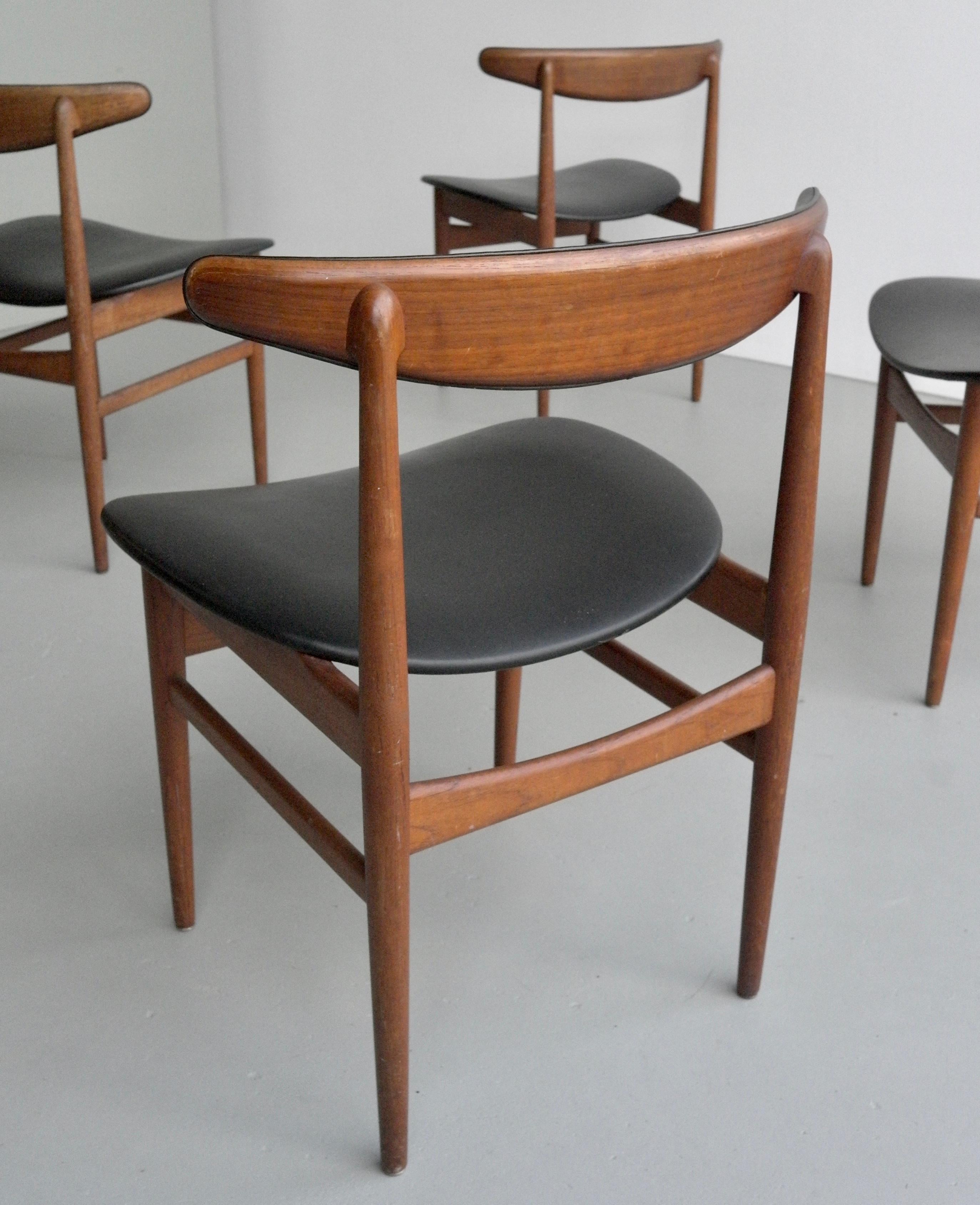 Set of 4 Danish Organic Curved chairs by V.S. Denmark, 1960s 2