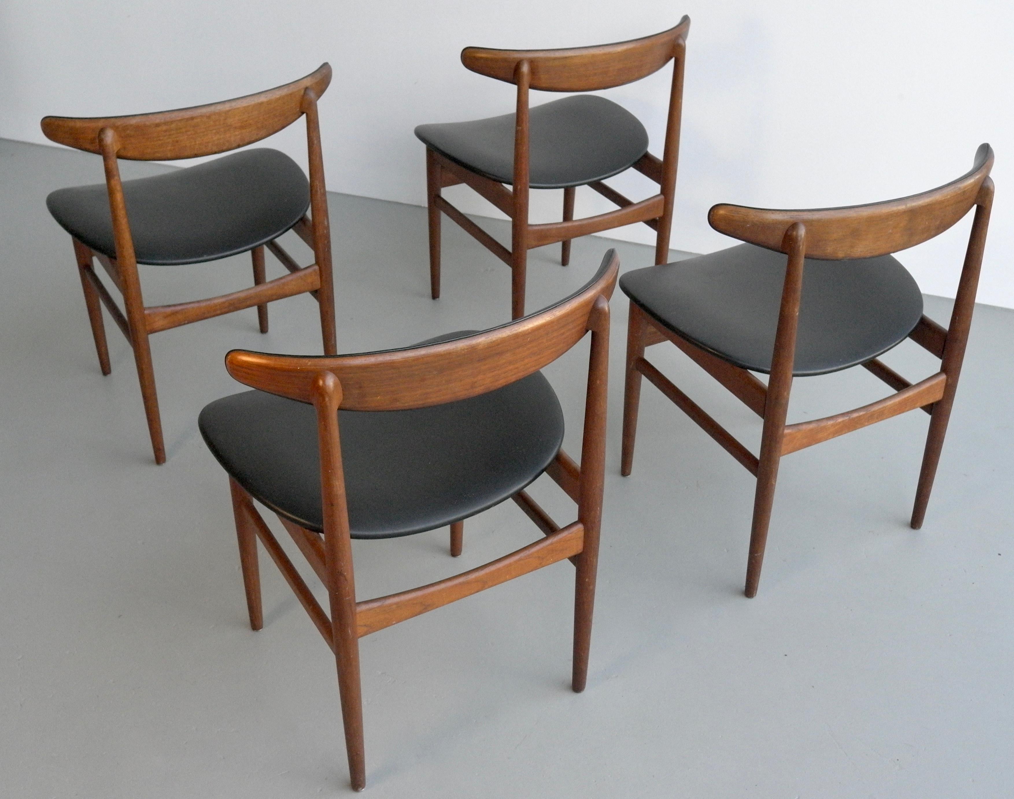 Set of 4 Danish Organic Curved chairs by V.S. Denmark, 1960s 1