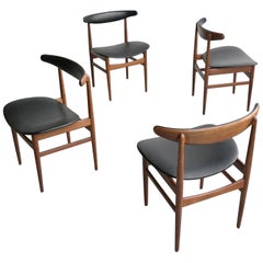 Set of 4 Danish Organic Curved chairs by V.S. Denmark, 1960s