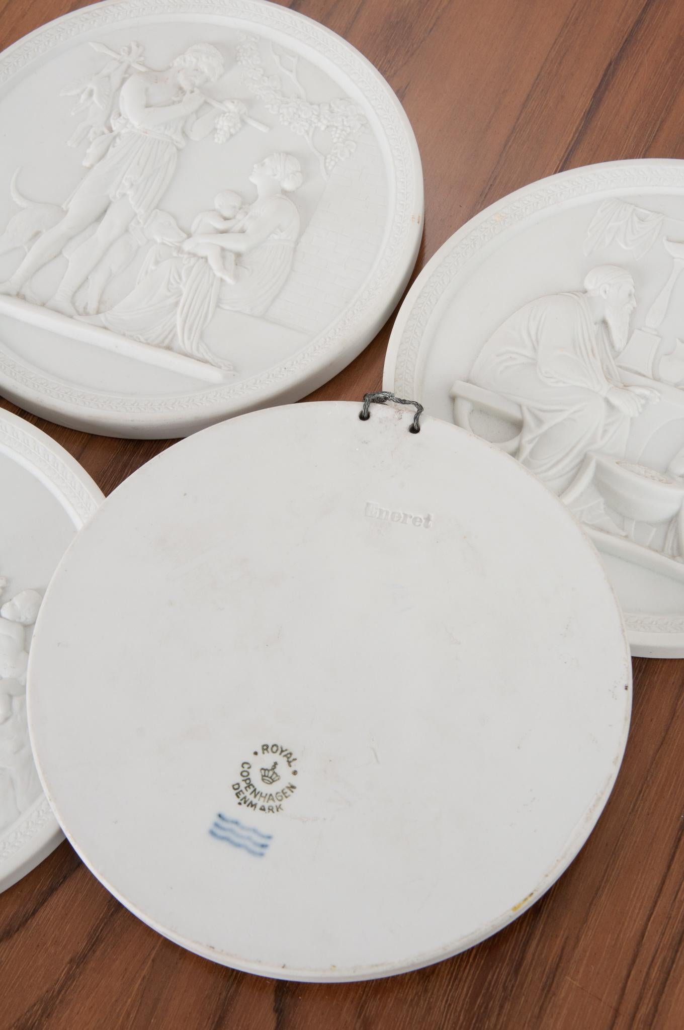 Porcelain Set of 4 Danish Plaques