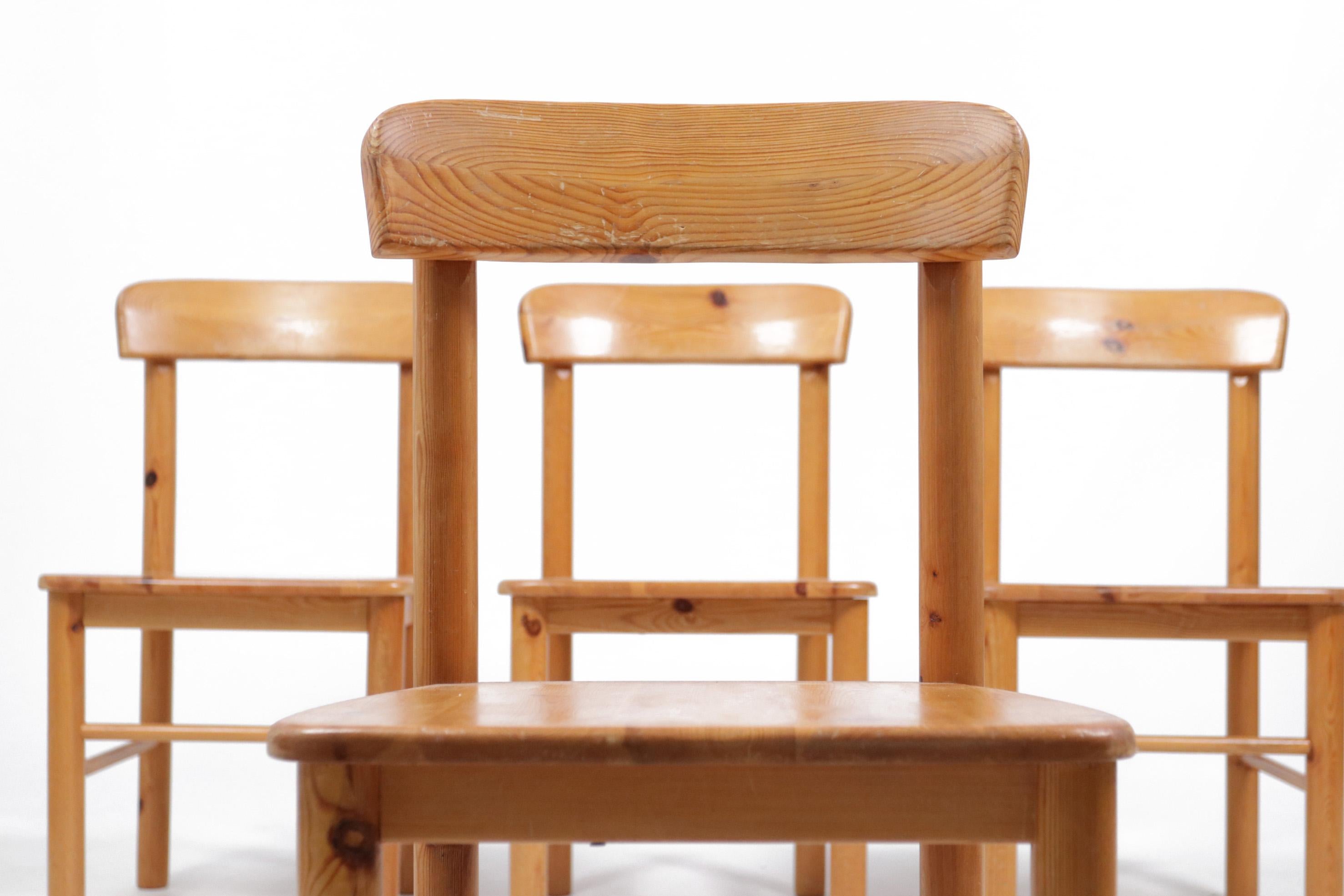 Ensemble de 4 chaises danoises en pin de style Rainer Daumiller, vers 1975 en vente 4