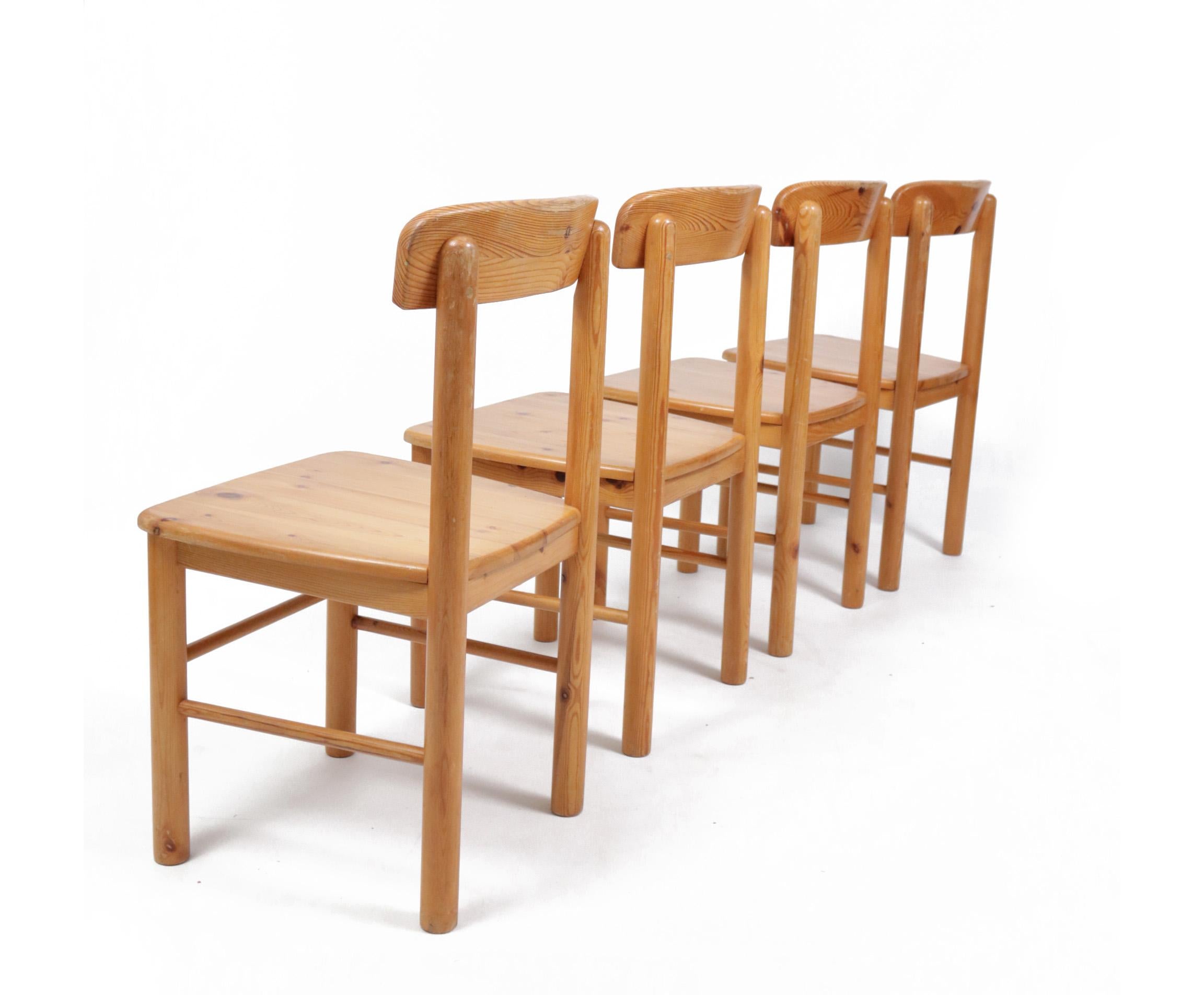 Set of 4 Danish Rainer Daumiller Style Pine Chairs C 1975 For Sale 7