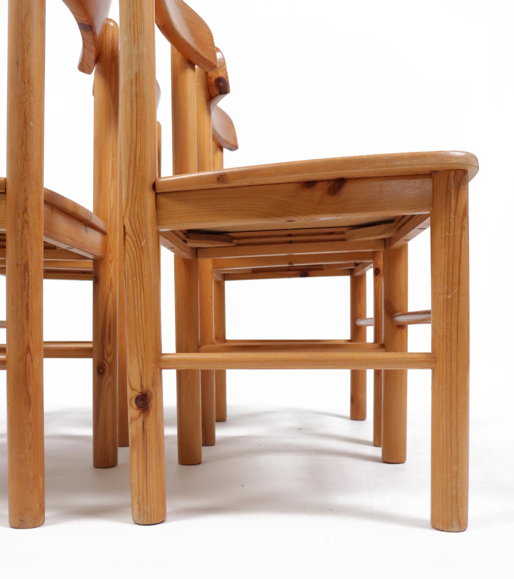 Set of 4 Danish Rainer Daumiller Style Pine Chairs C 1975 For Sale 8