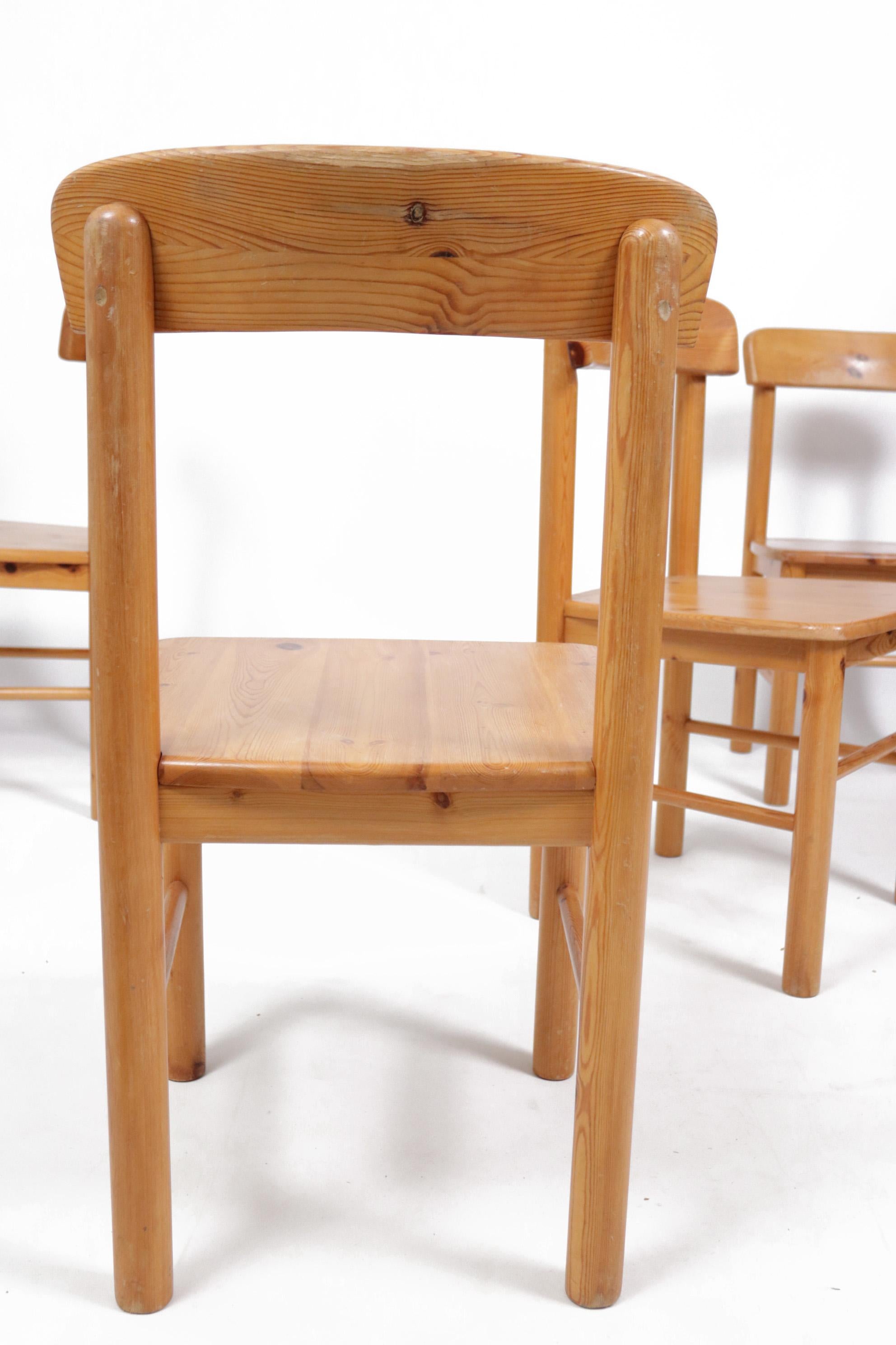 Set of 4 Danish Rainer Daumiller Style Pine Chairs C 1975 For Sale 4