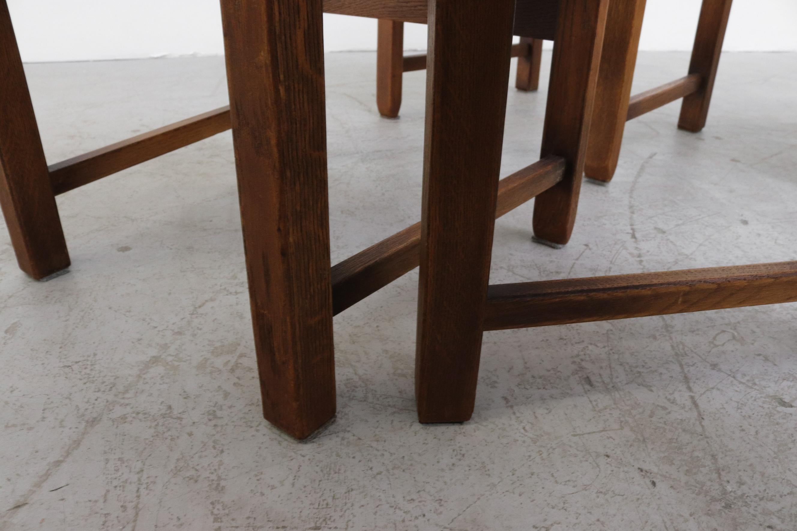 Set of 4 Danish Razor Back Dining Chairs with Rush Seat 10