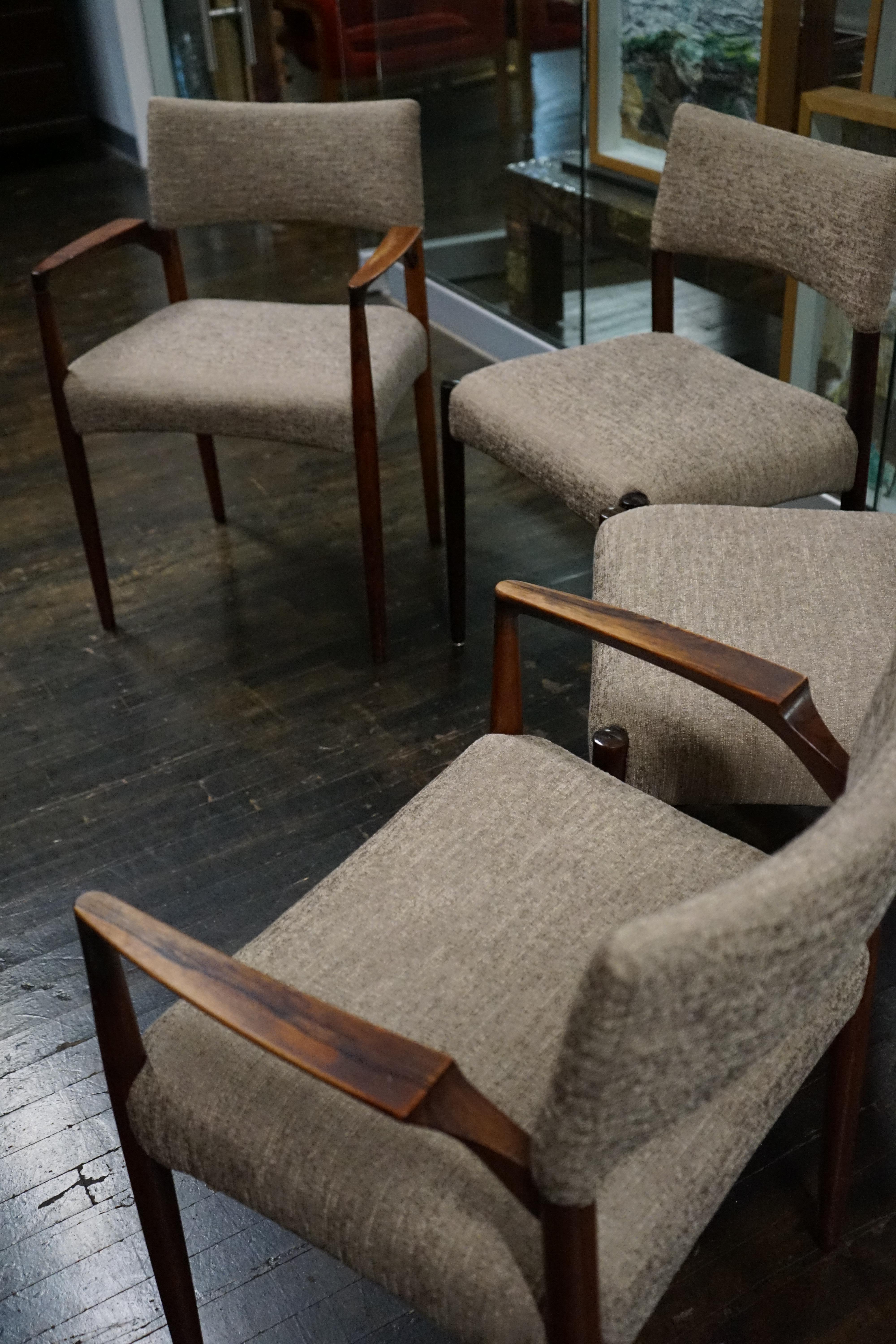 Upholstery Set of 4 Danish Rosewood 