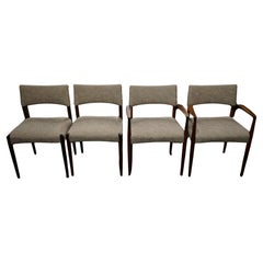 Juego de 4 sillas de comedor danesas de palisandro "Madsen" atribuidas a Aksel Bender