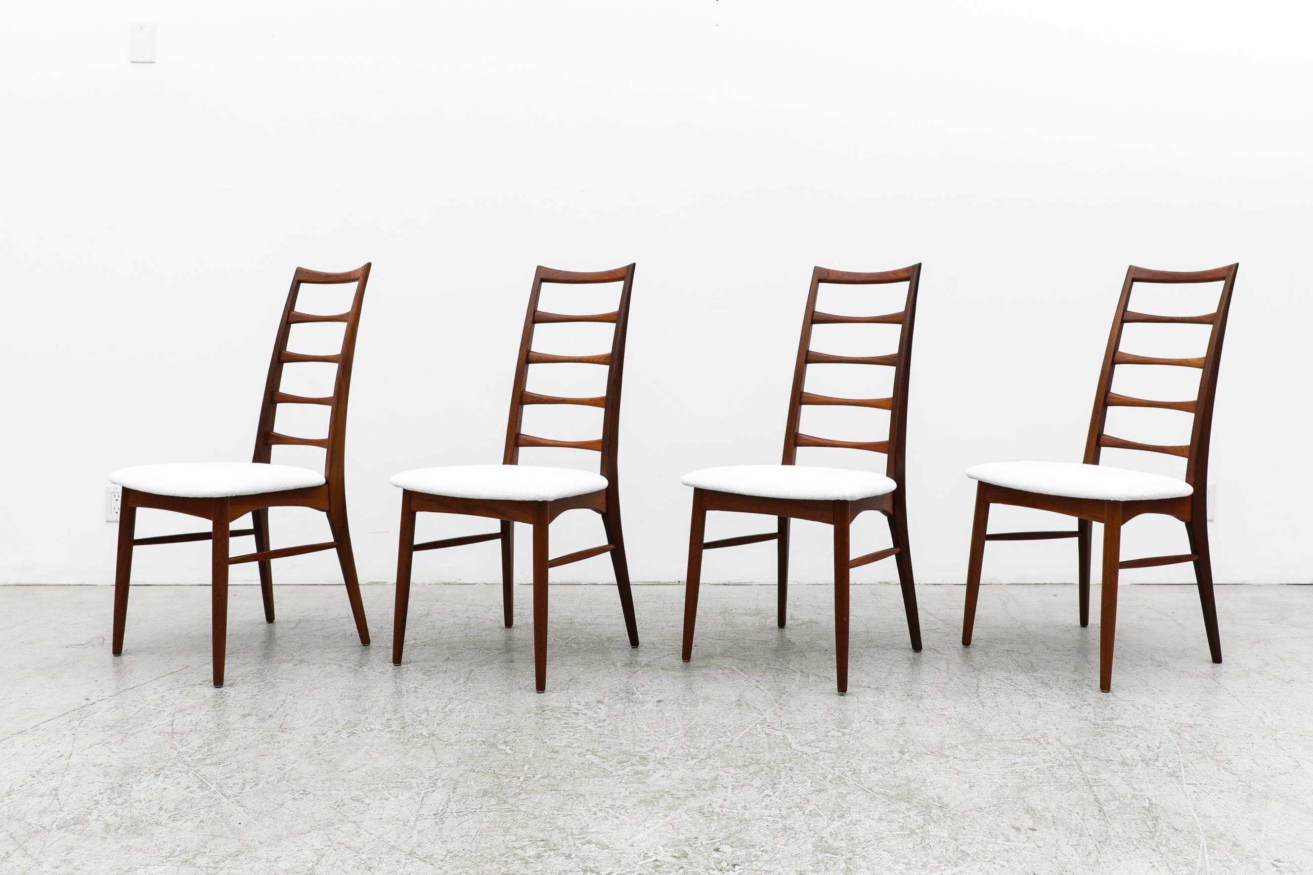 Mid-Century Modern Set of 4 Danish Tall Ladderback Chairs