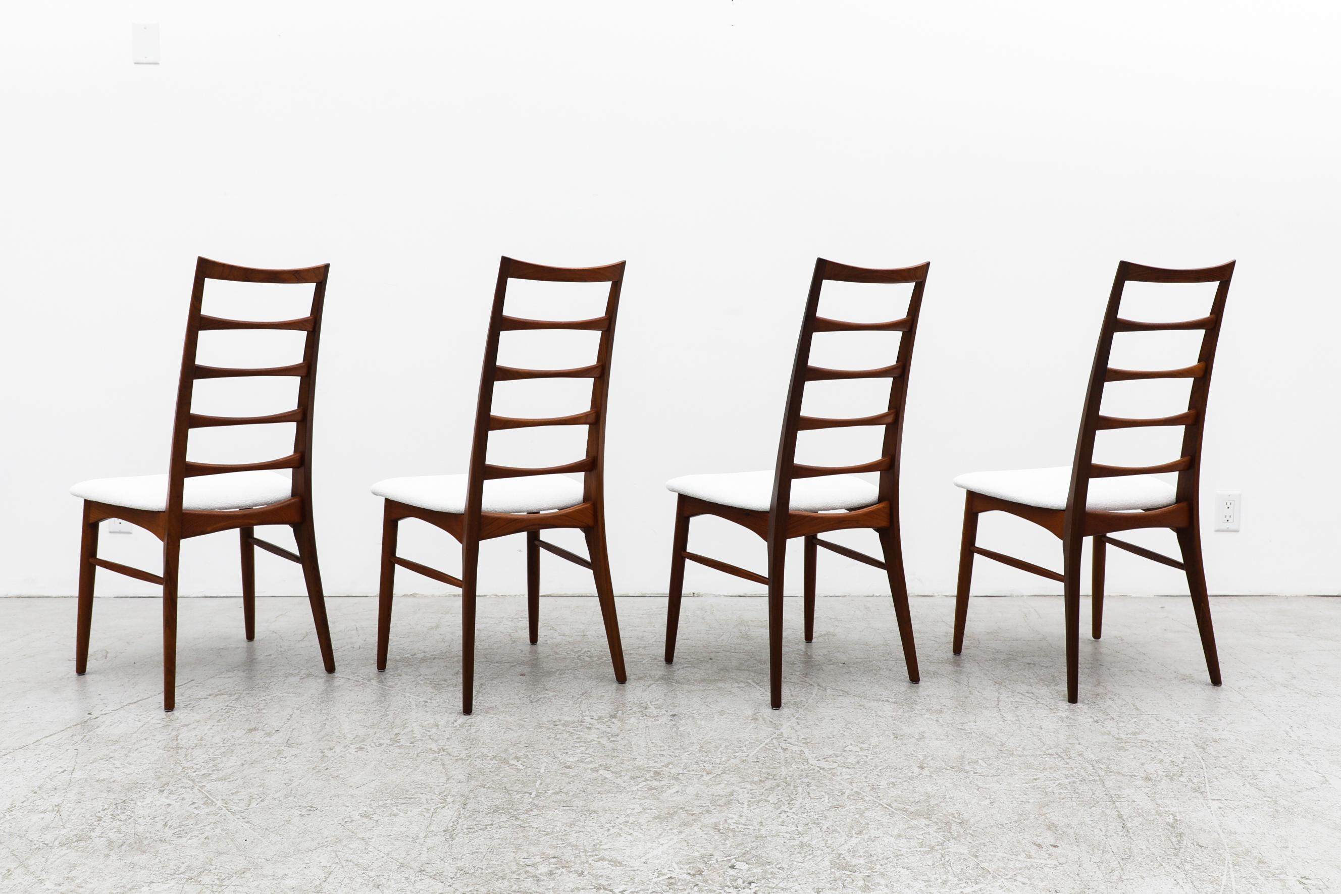 Mid-20th Century Set of 4 Danish Tall Ladderback Chairs