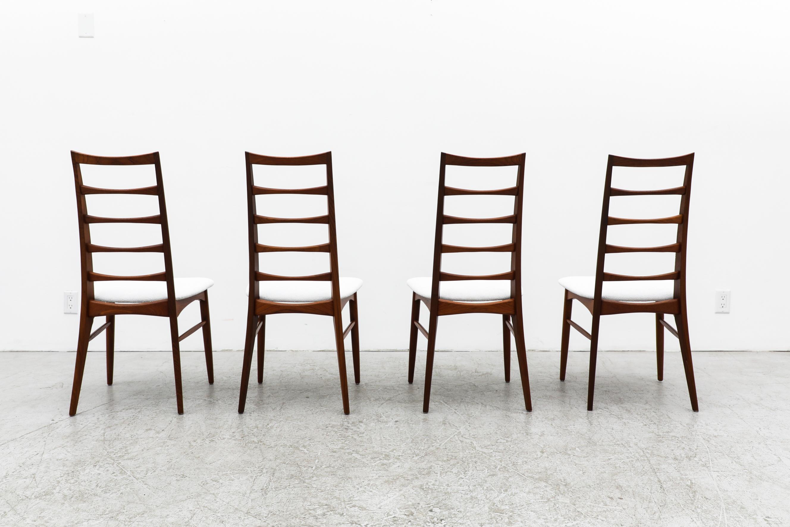 Teak Set of 4 Danish Tall Ladderback Chairs