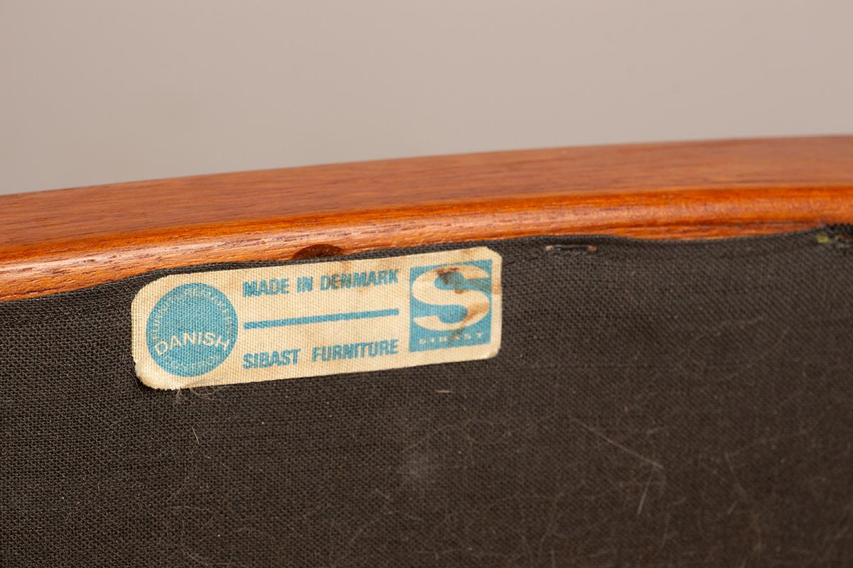 Set di 4 sedie danesi in teak e pelle, modello 430, di Arne Vodder per Sibast. in vendita 11