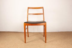 Ensemble de 4 chaises danoises en teck et cuir, modèle 430, par Arne Vodder pour Sibast.