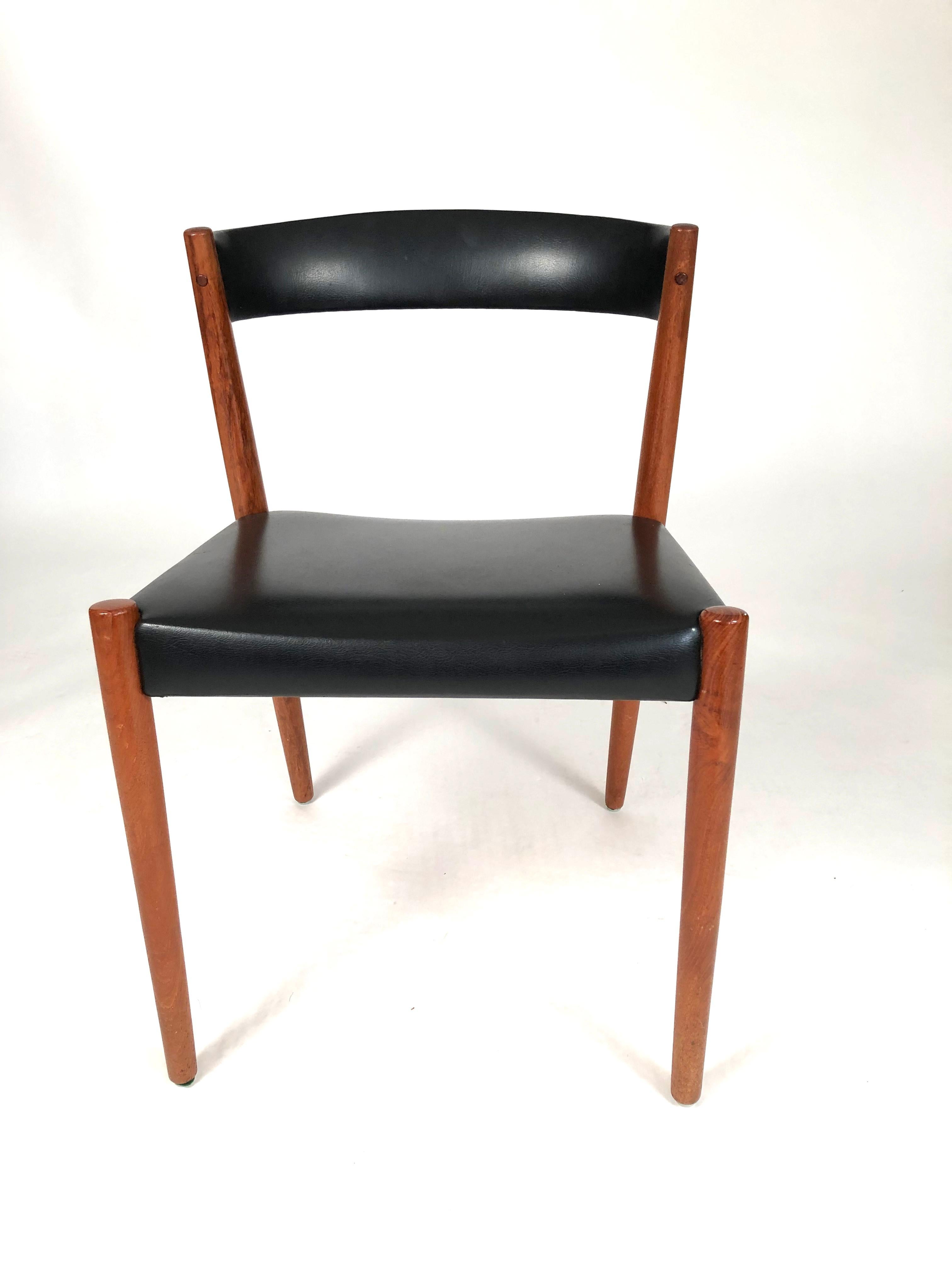 mid century leather dining chair