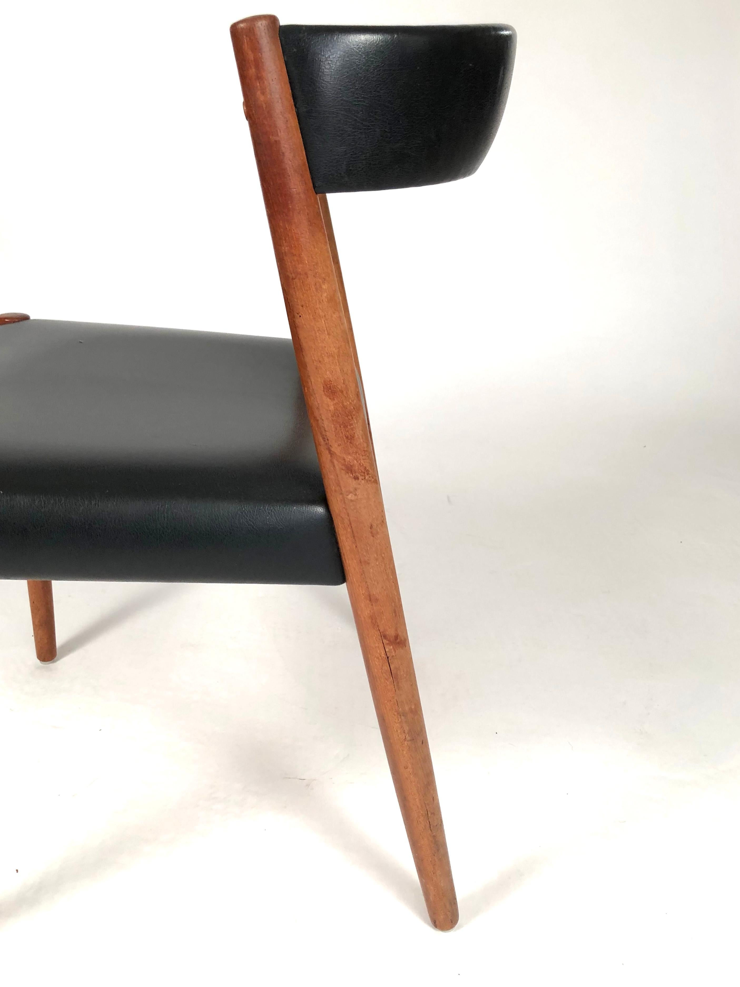 Set of 4 Danish Teak and Leather Mid-Century Modern Dining Chairs 1