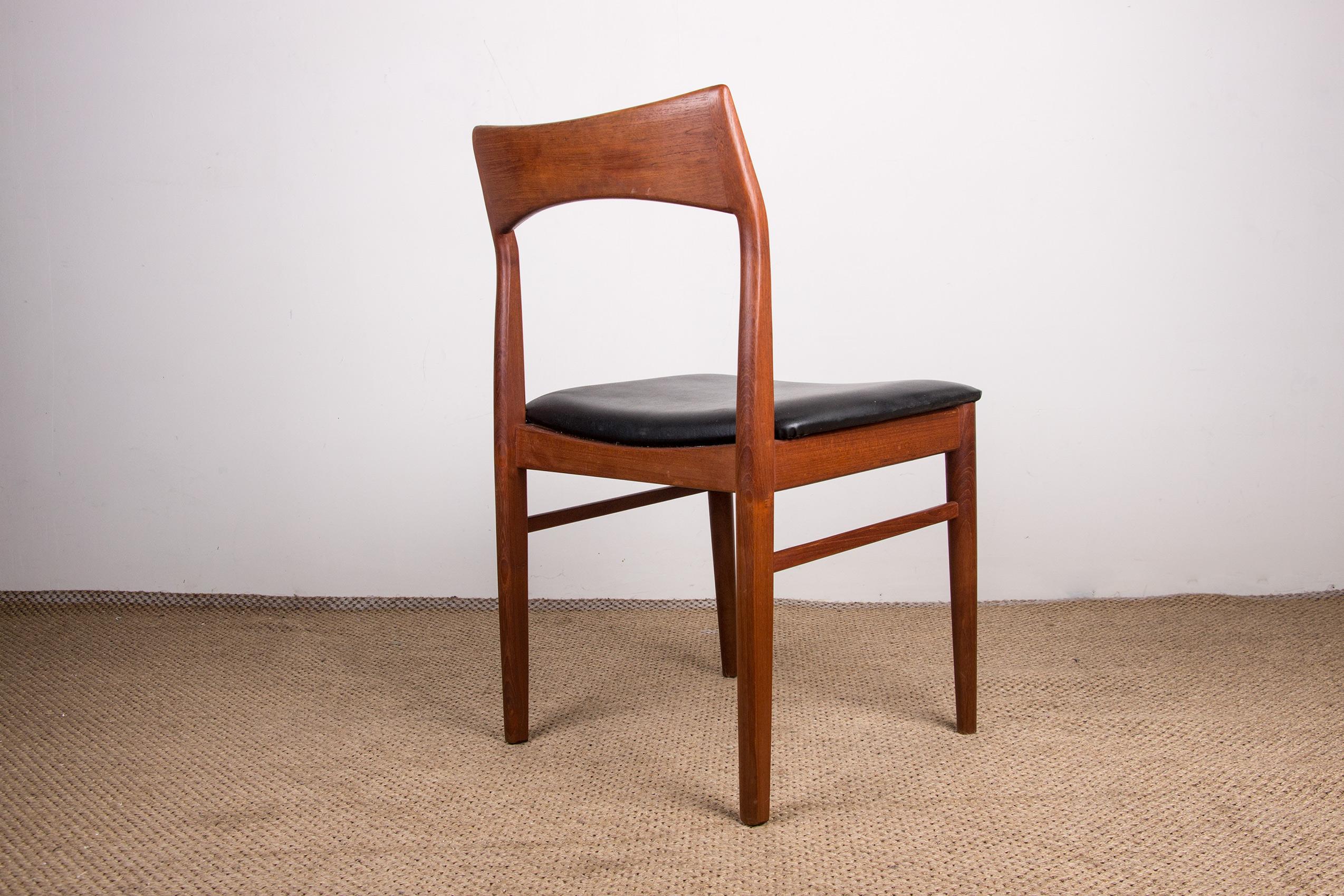 Set of 4 Danish Teak Dining Chair Model 59 by Henning Kjaernulf for Vejle Stole 4