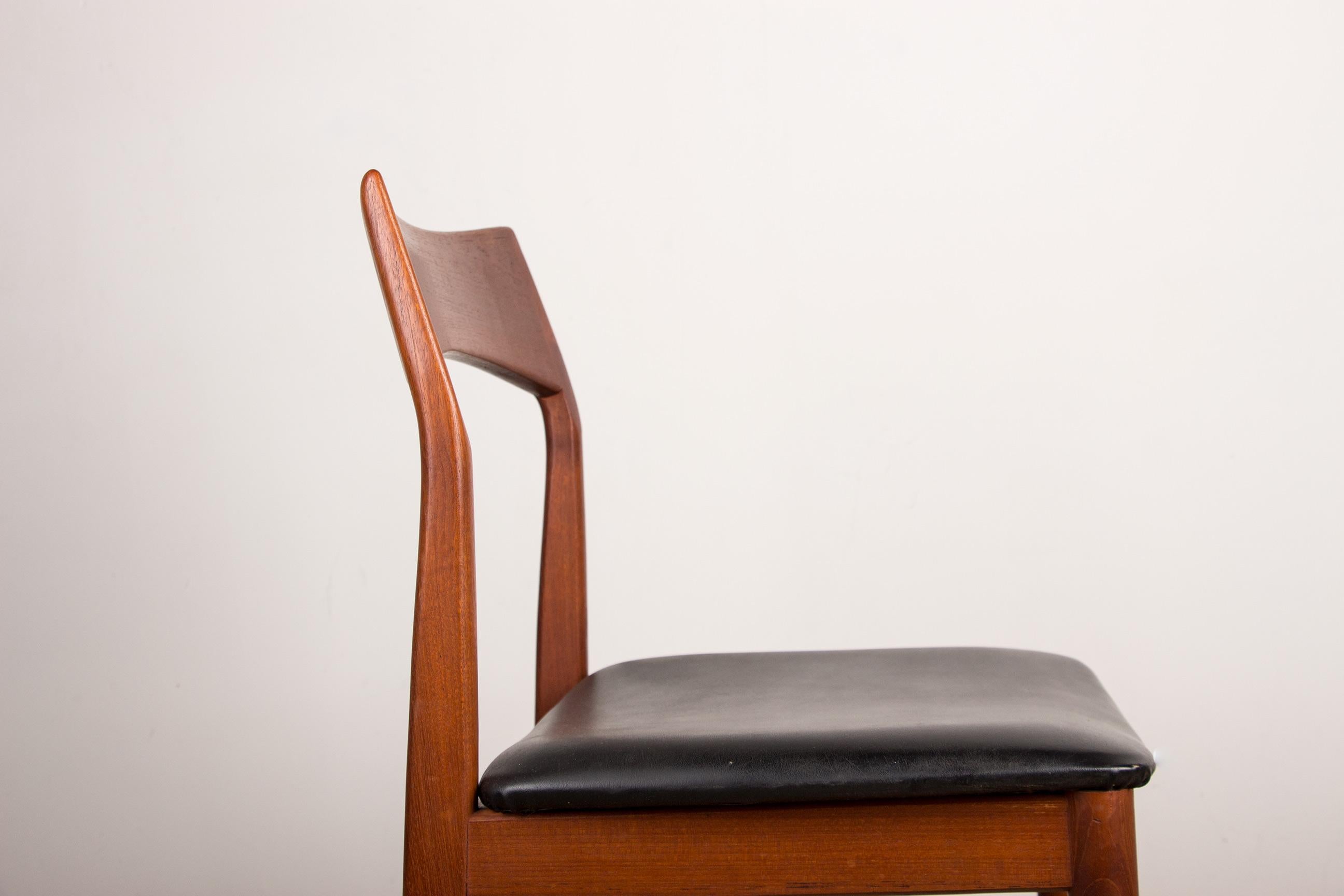 Set of 4 Danish Teak Dining Chair Model 59 by Henning Kjaernulf for Vejle Stole 1