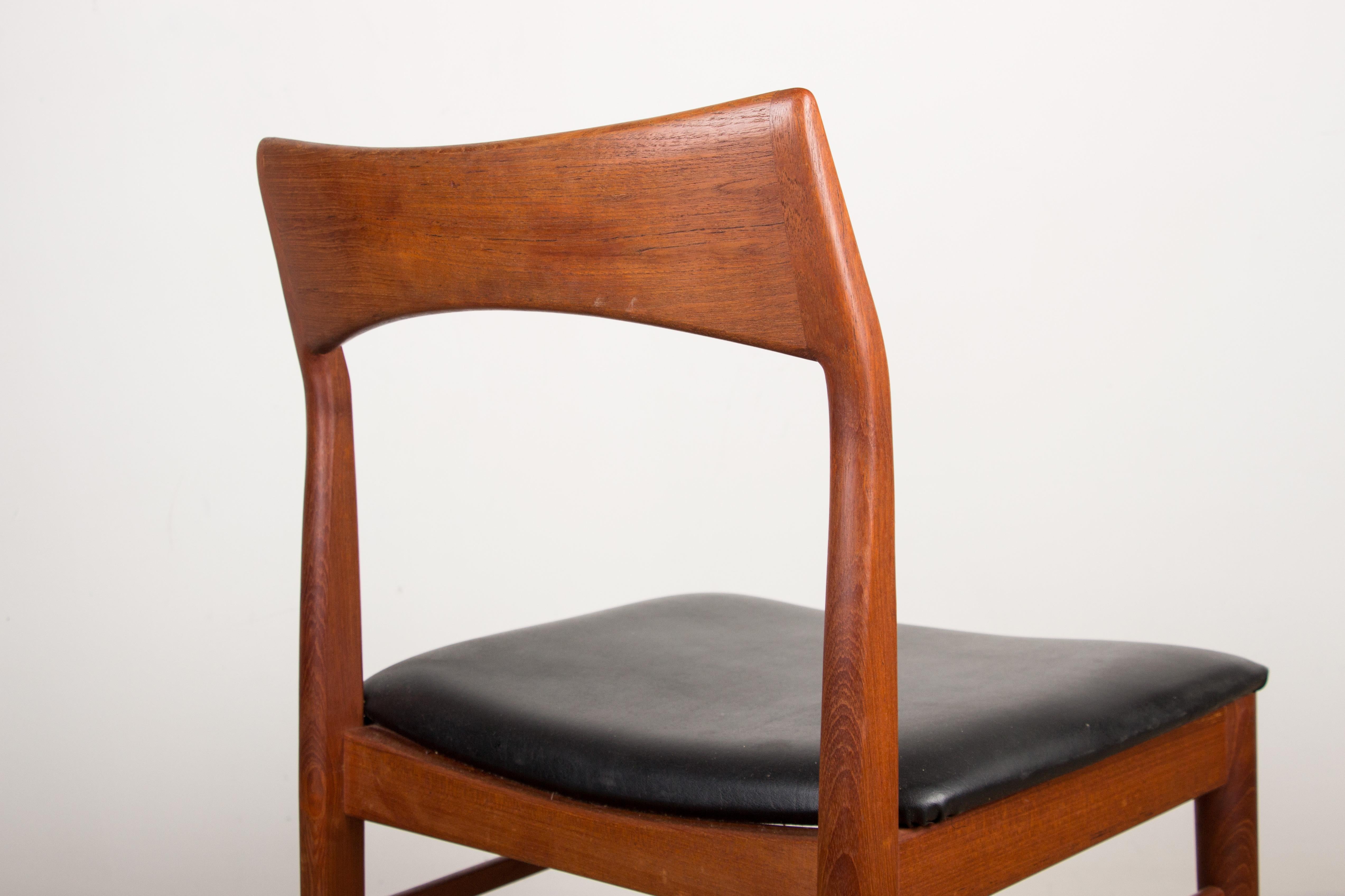 Set of 4 Danish Teak Dining Chair Model 59 by Henning Kjaernulf for Vejle Stole 3