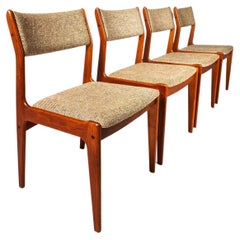 Set of 4 Danish Teak Dining Chairs by D-SCAN, Original Fabric, c. 1970s
