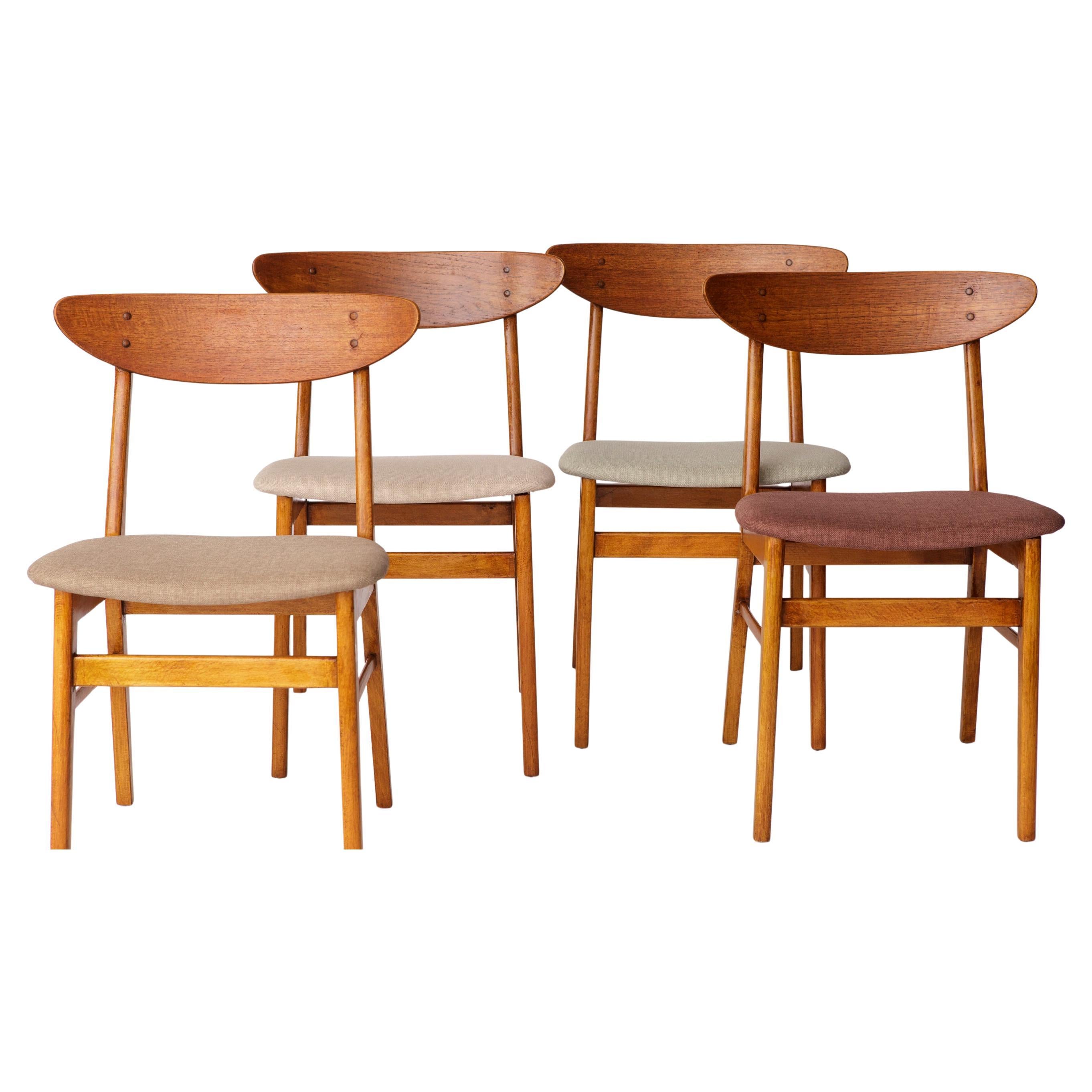 Set of 4 Danish Teak Dining Chairs by Farstrup Møbler – 1960s, New Upholstery For Sale