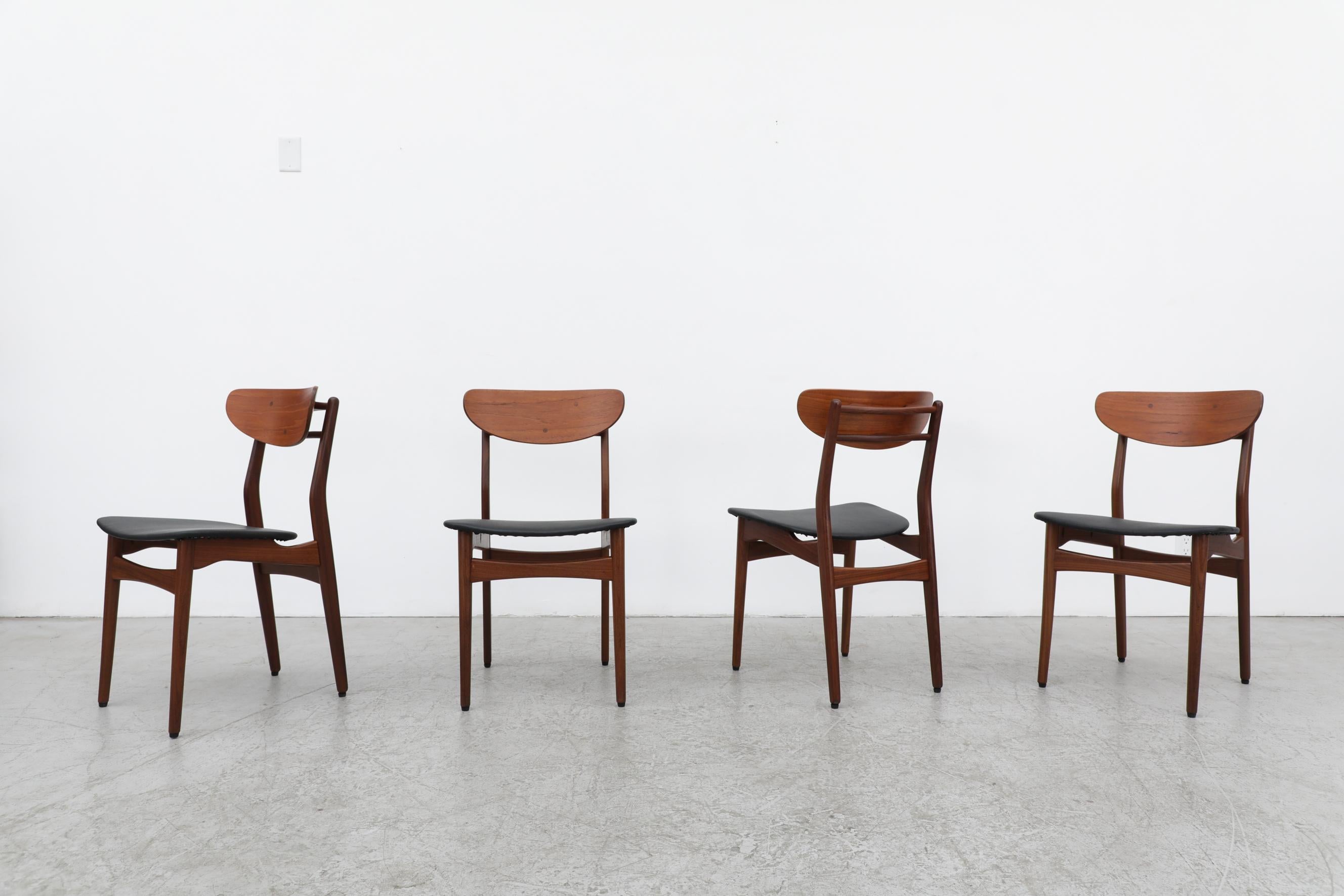 Mid-Century Modern Set of 4 Danish Teak Dining Chairs