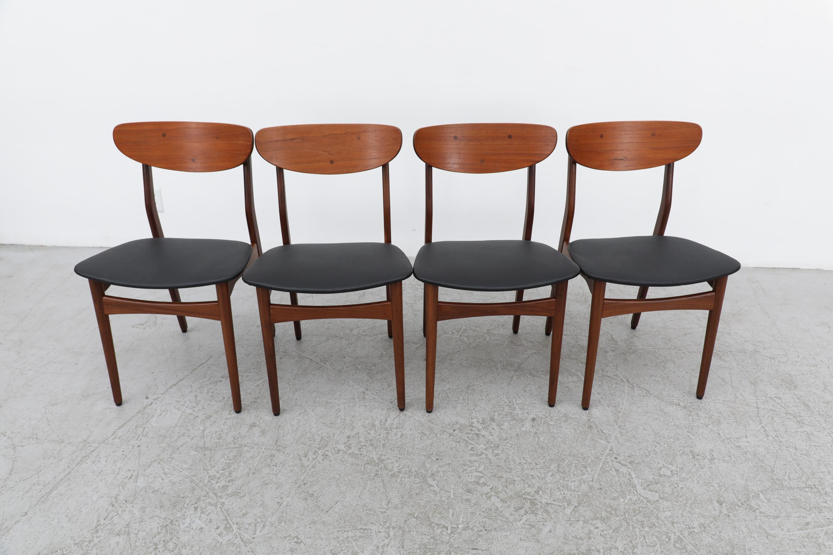 Set of 4 Danish Teak Dining Chairs In Good Condition In Los Angeles, CA