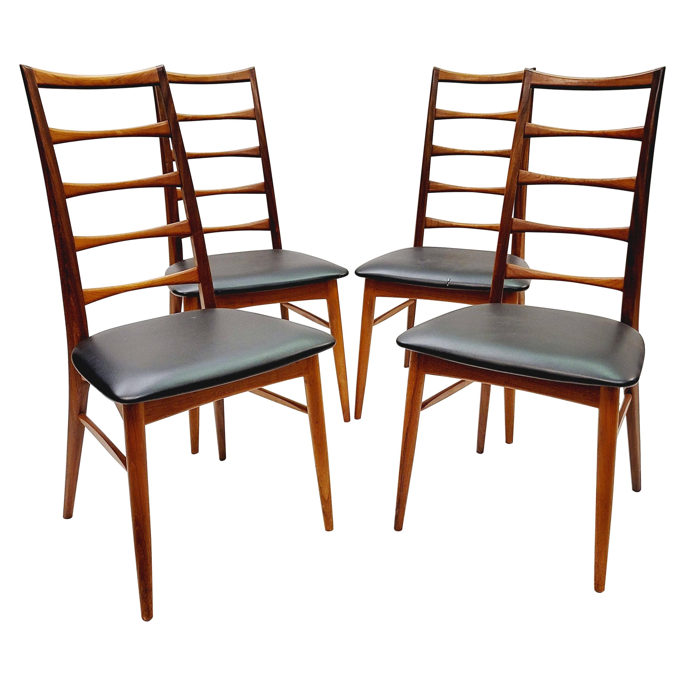 Set of 4 Danish Teak Neils Koefoed "Lis" Dining Chairs for Koefoeds Hornslet