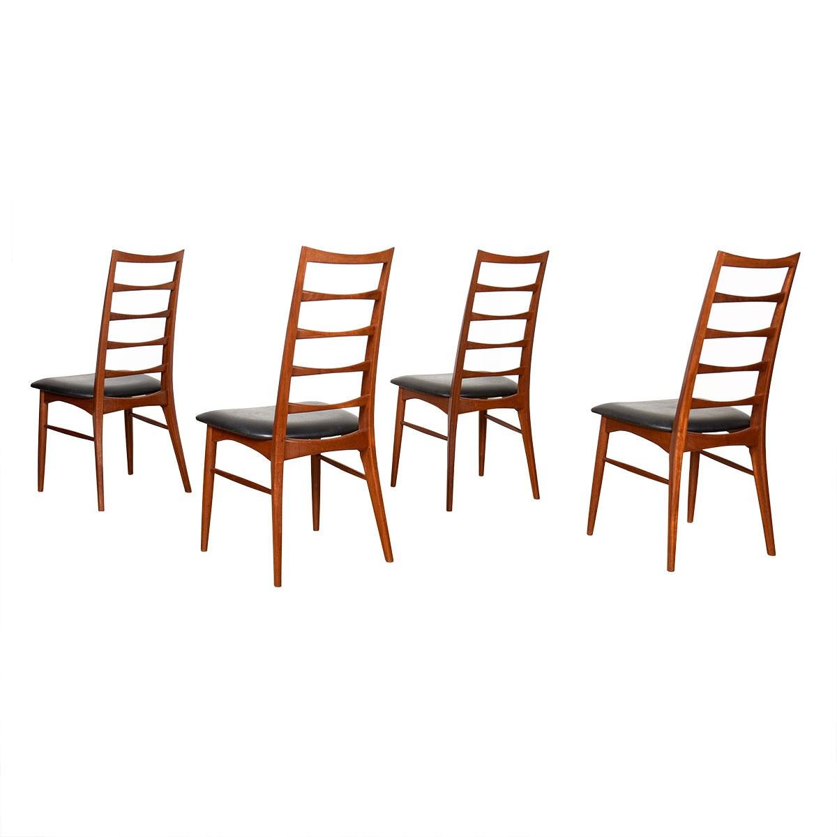 Set of 4 Danish Teak Side Dining Chairs by Koefoeds Hornslet

Additional information:
Material: Teak
Featured at Kensington:
Beautifully proportioned and refined set of teak ladder back chairs from Koefoeds Hornslet. Chairs don’t get much