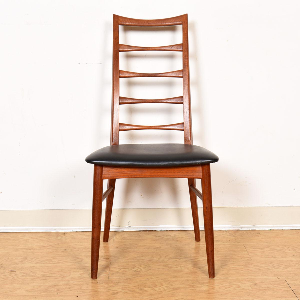 Mid-Century Modern Set of 4 Danish Teak Side Dining Chairs by Koefoeds Hornslet For Sale