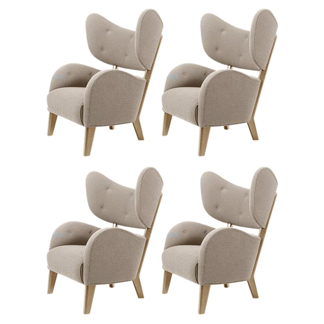 Ensemble de 4 chaises longues Sahco Zero en chêne naturel beige foncé « My Own Chair » par Lassen en vente