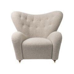 Set of 4 Dark Beige Sahco Zero the Tired Man Lounge Chairs by Lassen