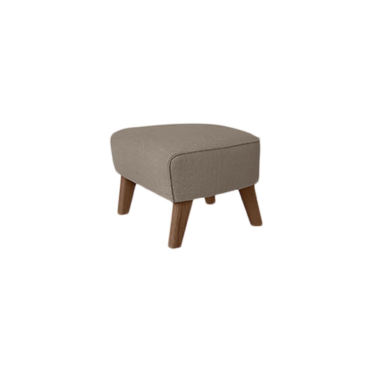 Post-Modern Set of 4 Dark Beige, Smoked Oak Vidar 3 My Own Chair Footstool by Lassen For Sale