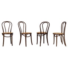 Set of 4 Dark Brown Stained Thonet "N. 218" Inspired Chairs