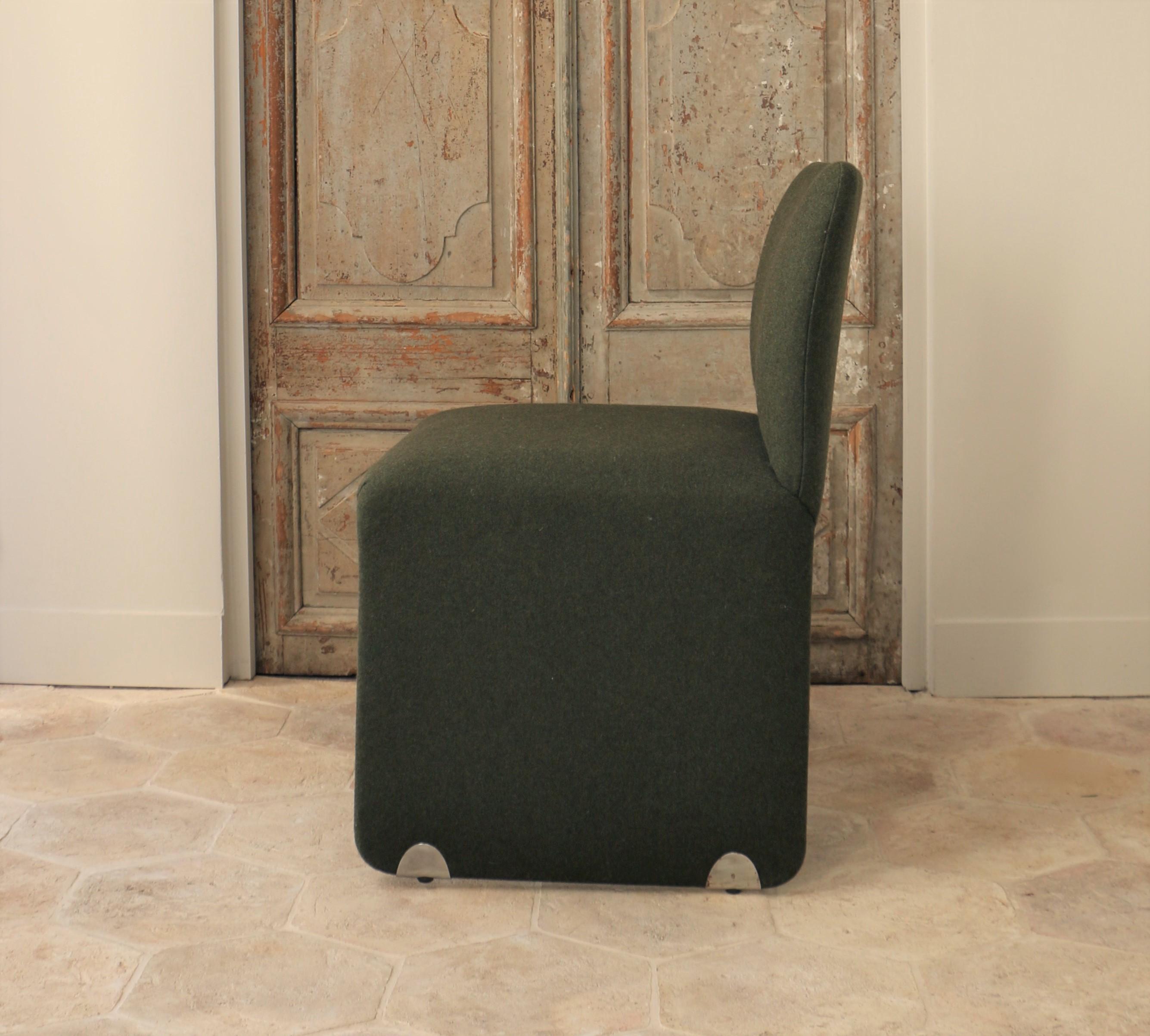 Set of 4 Dark Green Chairs, circa 1960 In Good Condition In Paris, France