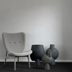 Set of 4 Dark Grey Big Sphere Vases Bubl by 101 Copenhagen